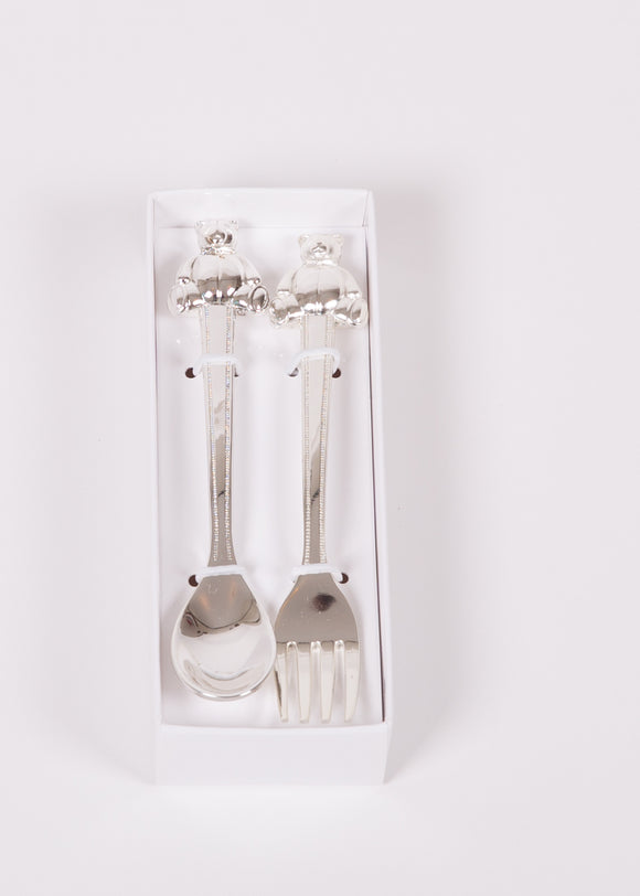 Silver Plated Teddy Bear Cutlery Set